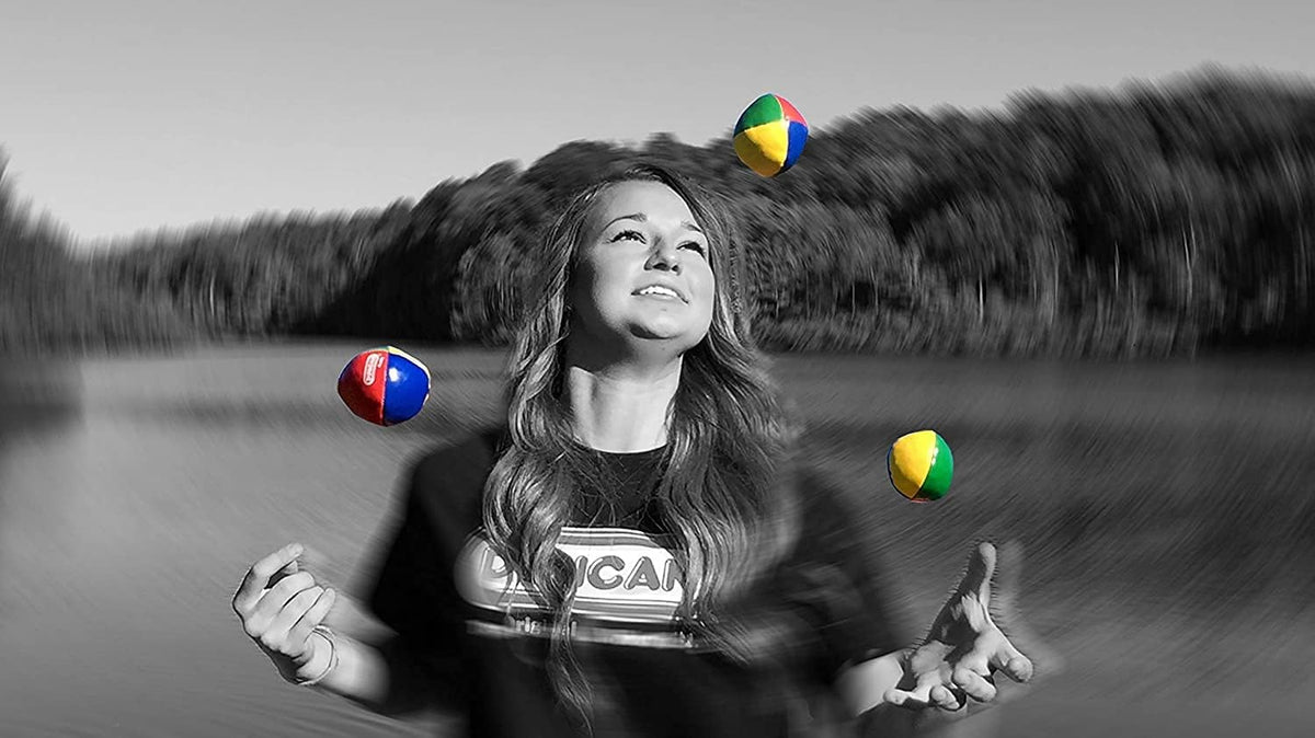 Duncan Toys Juggling Balls, 3 Pack, Vinyl Circus Balls, Black and Pink