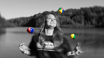 Duncan Toys Juggling Balls, 3 Pack, Vinyl Circus Balls, Black and Pink