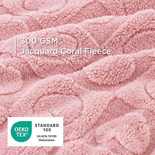 Bedsure Dog Blanket for Large Dogs Washable - Fluffy Fuzzy Puppy Cat Blanket with Premium 300GSM Coral Fleece Soft for Pet Kitten Doggy, Pink, 40x50IN
