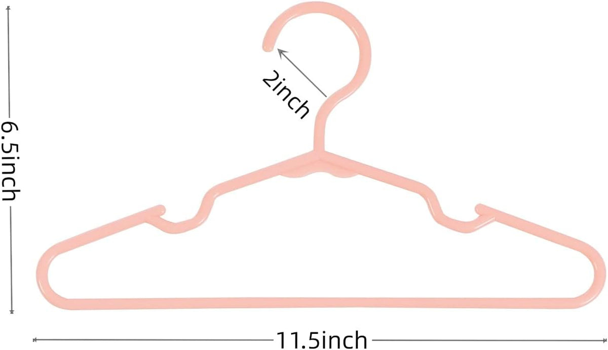 60 Pack Pink Baby Nursery Closet Hangers,Kids Plastic Hangers,Non-Slip Laundry Infant Pant & Coat Hangers for Newborn Clothes,Ultra-Thin Child Clothes Hangers for Girls Boys Toddler Kids
