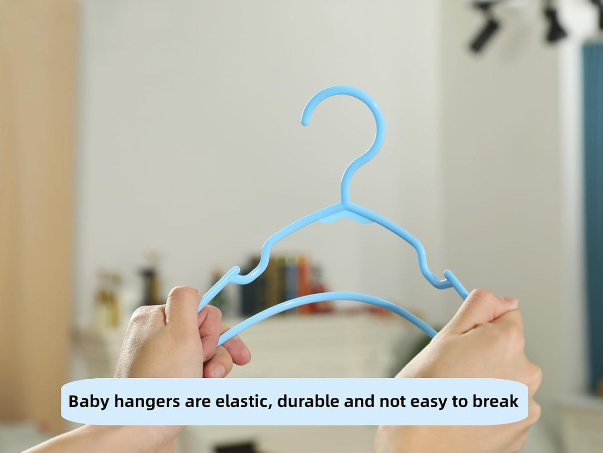 60 Pack Pink Baby Nursery Closet Hangers,Kids Plastic Hangers,Non-Slip Laundry Infant Pant & Coat Hangers for Newborn Clothes,Ultra-Thin Child Clothes Hangers for Girls Boys Toddler Kids