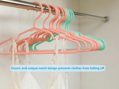 60 Pack Pink Baby Nursery Closet Hangers,Kids Plastic Hangers,Non-Slip Laundry Infant Pant & Coat Hangers for Newborn Clothes,Ultra-Thin Child Clothes Hangers for Girls Boys Toddler Kids