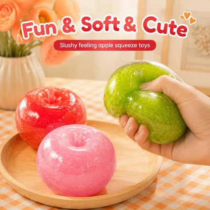 Slushy Apple Squishy Toys, Slow Rising Squeeze Fidget Toy for Stress Relief