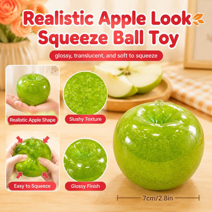 Slushy Apple Squishy Toys, Slow Rising Squeeze Fidget Toy for Stress Relief