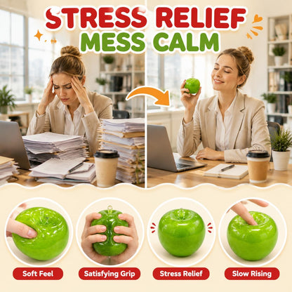 Slushy Apple Squishy Toys, Slow Rising Squeeze Fidget Toy for Stress Relief