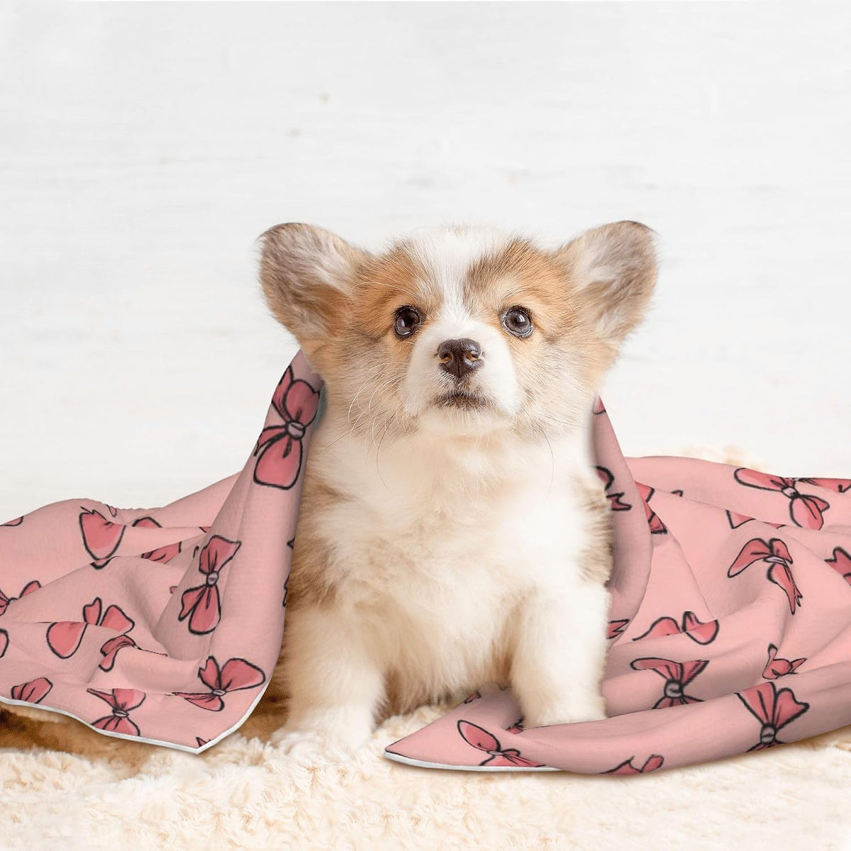 Waterproof Dog Blanket Soft Pet Blanket for Puppy Cat, Fleece Cat Throw Blankets for Furniture Bed Couch Sofa Reversible - Pink Bows 2
