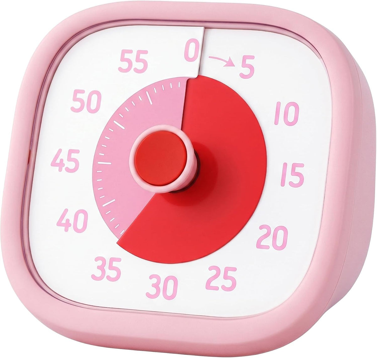60 Minute Kitchen Timer, Digital Visual Timer for Student and Adults, Loud Alarm Countdown Clock for Cooking 3.9x3.7x2inch Pink