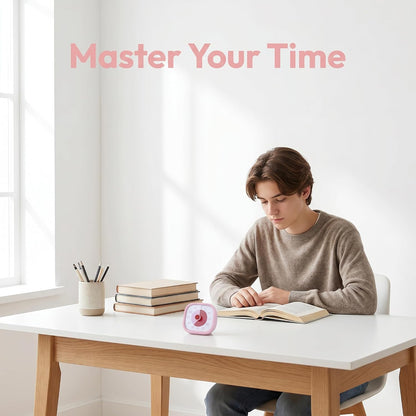 60 Minute Kitchen Timer, Digital Visual Timer for Student and Adults, Loud Alarm Countdown Clock for Cooking 3.9x3.7x2inch Pink