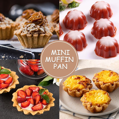 6-Cavity Silicone Muffin Pan, Flower Shape Non-Stick Baking Mold for Cupcakes, Egg Tarts, Fruit Pies, Brownies, Oven & Dishwasher Safe (-104°F to +446°F), BPA-Free Flexible Bakeware-Pink