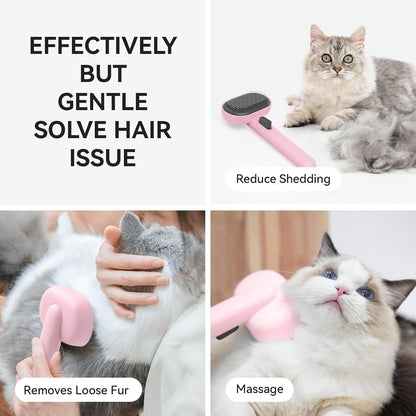 Cat Brushes for Indoor Cats, Cat Hair Brush for Shedding, Cat Brush for Long or Short Haired Cats, Cat Grooming Deshedding Brush for Dog Kitten Horse Massage Removes Loose Fur