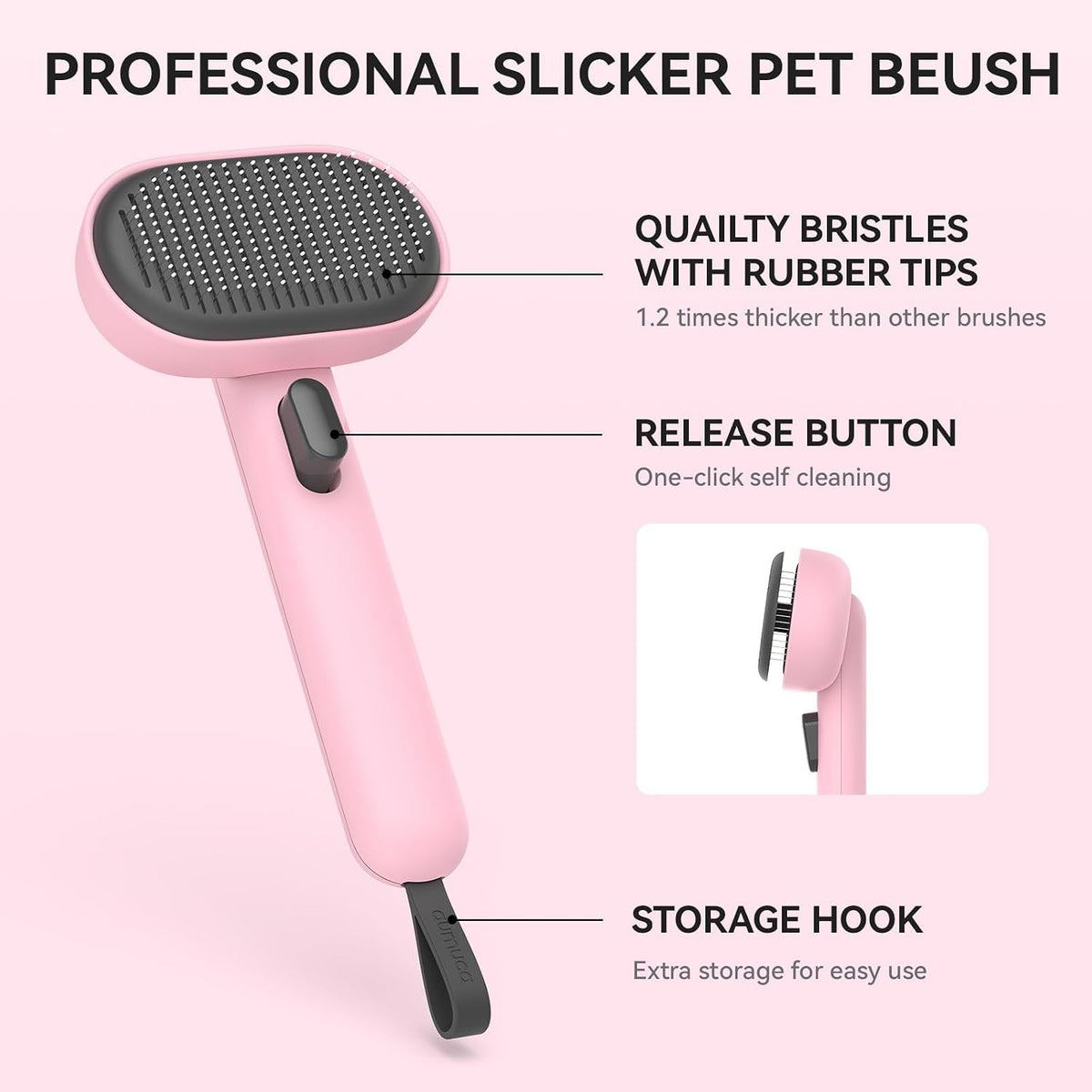Cat Brushes for Indoor Cats, Cat Hair Brush for Shedding, Cat Brush for Long or Short Haired Cats, Cat Grooming Deshedding Brush for Dog Kitten Horse Massage Removes Loose Fur