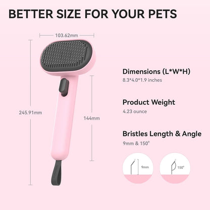 Cat Brushes for Indoor Cats, Cat Hair Brush for Shedding, Cat Brush for Long or Short Haired Cats, Cat Grooming Deshedding Brush for Dog Kitten Horse Massage Removes Loose Fur