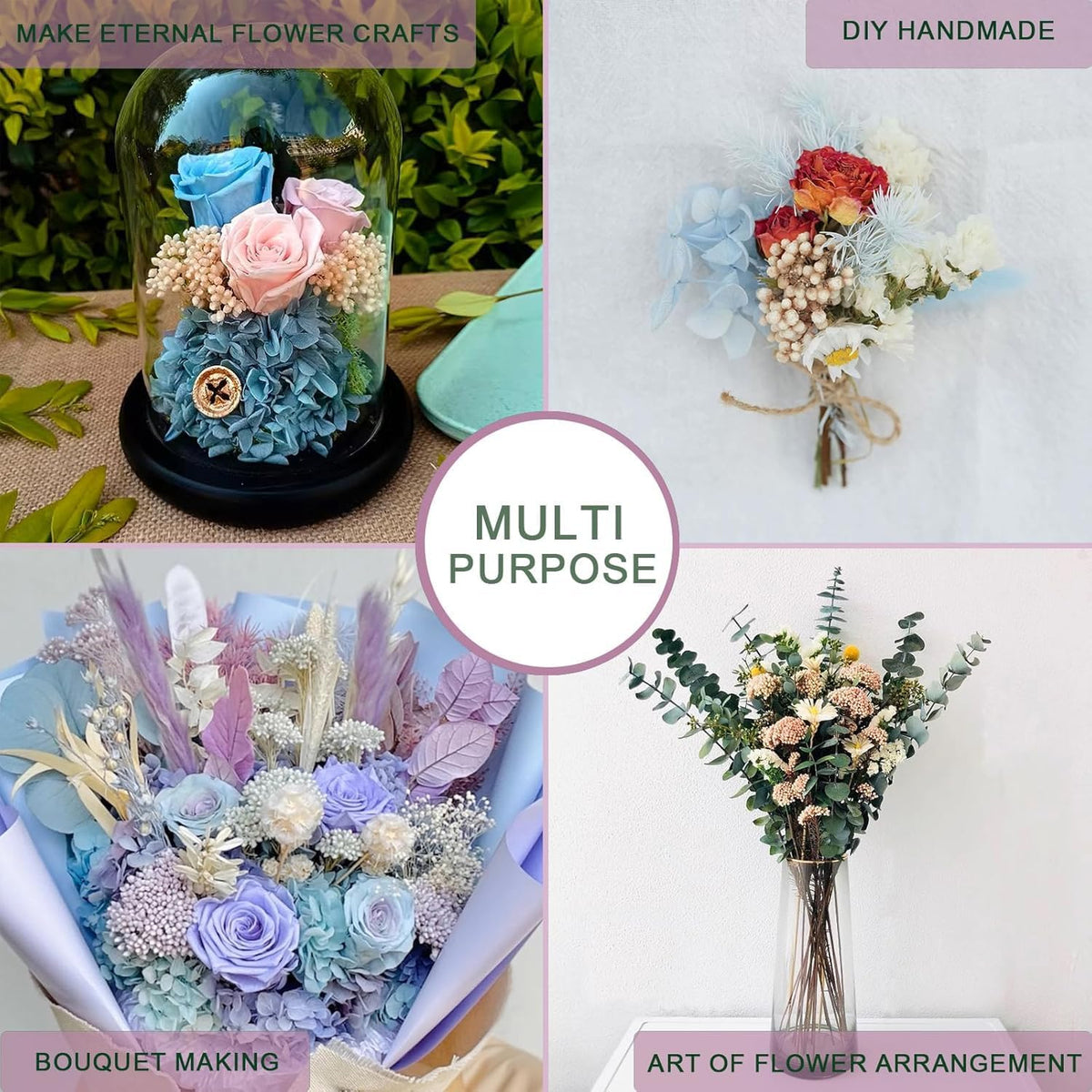 Natural Preserved Millet Flowers Dried Bouquet Flowers and Plants Arrangements for Home and Wedding Decoration (Cherry Pink)
