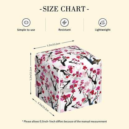 Leather Tissue Box Holder Pink Blooming Flowers Tissue Box Cover Square Waterproof Tissue Holder Organizer Modern Napkin Holder for Bedroom Dresser Night Stand Office Desk