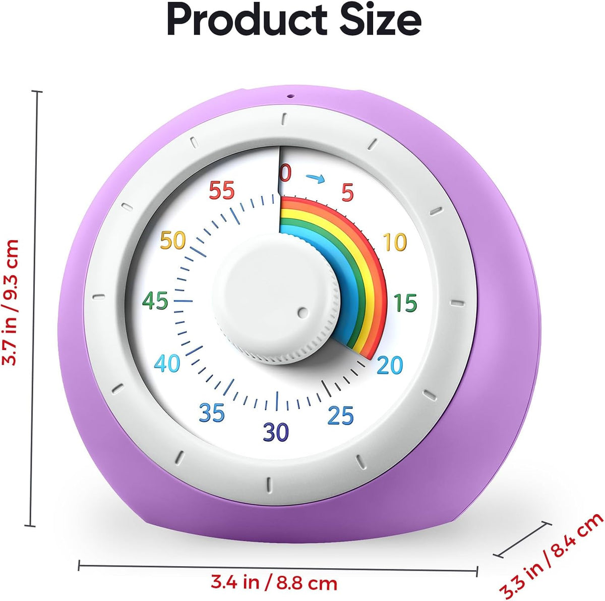60 Minute Visual Timer for Kids, Rainbow Silent Countdown Clock