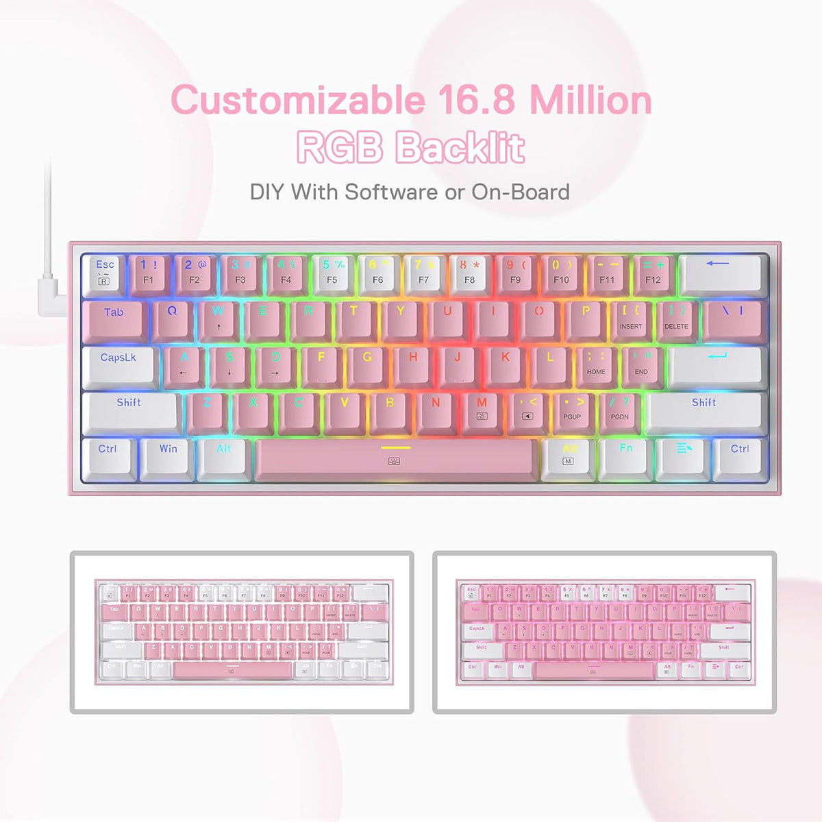 K617 Wired 60% Compact Hot-Swap RGB Gaming Mechanical Keyboard