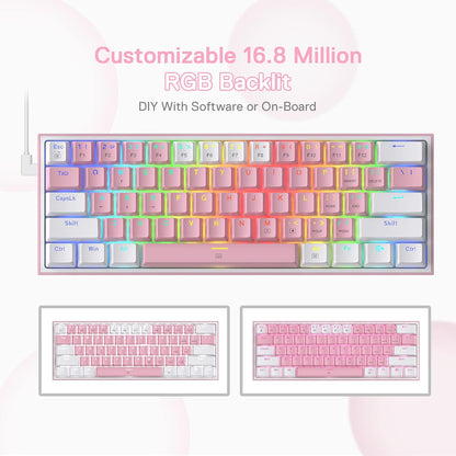 K617 Wired 60% Compact Hot-Swap RGB Gaming Mechanical Keyboard