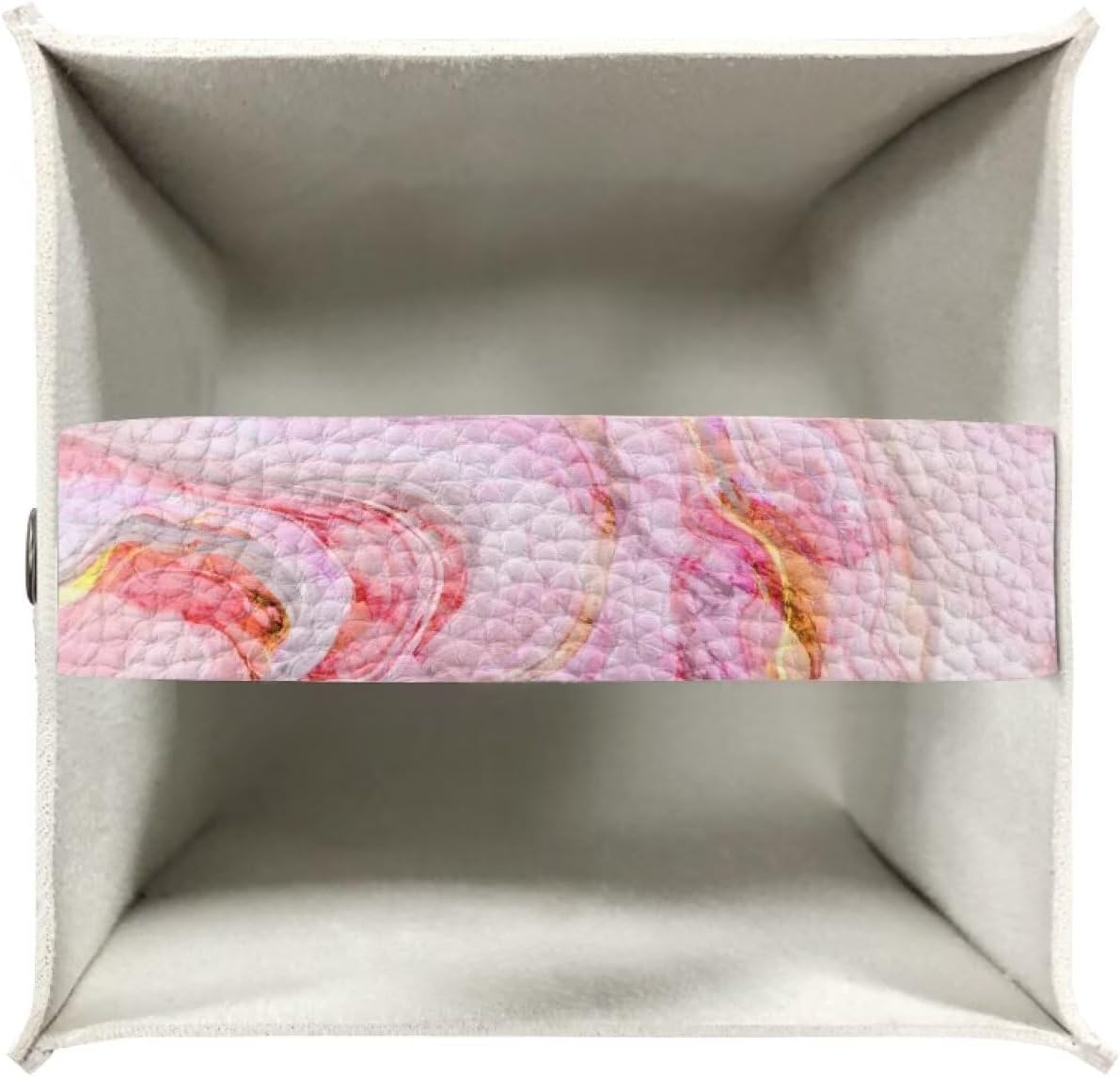 Pink Marble Print Tissue Box Cover PU Square Tissue Box Magic Sticker Custom Tissue Box Cover for Tabletop Bathroom Car Office Decoration 5.1 x 5.1 X 5.5 Inch