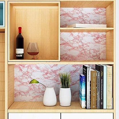 Glossy White/Pink Marble Contact Paper Granite Wallpaper 15.8"×78.7"