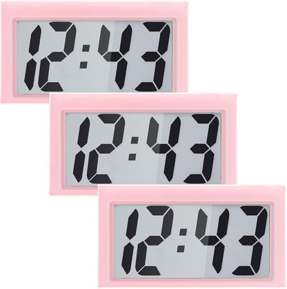 3 Pieces Mini Small Digital Clock Stick On,Pink
