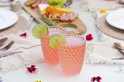 Shatterproof Tritan Plastic Short Tumbler, Set of 4, 12 oz - Laguna Beach Drinking Glasses - Unbreakable Glasses for Indoor and Outdoor Use - BPA Free - Pink