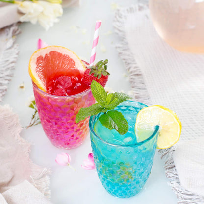 Shatterproof Tritan Plastic Short Tumbler, Set of 4, 12 oz - Laguna Beach Drinking Glasses - Unbreakable Glasses for Indoor and Outdoor Use - BPA Free - Pink