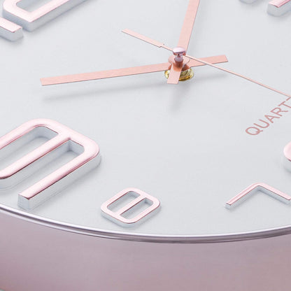 Rose Gold Wall Clock 12 Inch Silent Non-Ticking Quality Quartz Battery Operated Easy to Read Decorative Modern Design for Home/Office/Kitchen/Bedroom/Living Room (Rose Gold & White)
