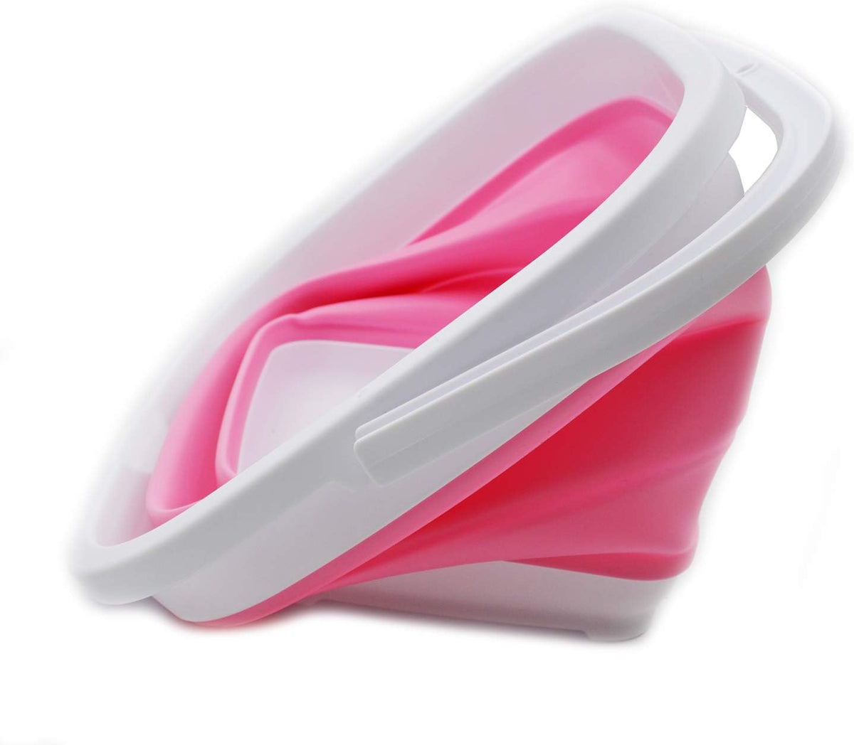 10L (2.6 Gallon) Collapsible Rectangular Handy Bucket (White/Pink (Set of 2))