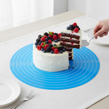 12 Inch Round Baking Mat 2PCS Silicone Cake Mat with Measurements
