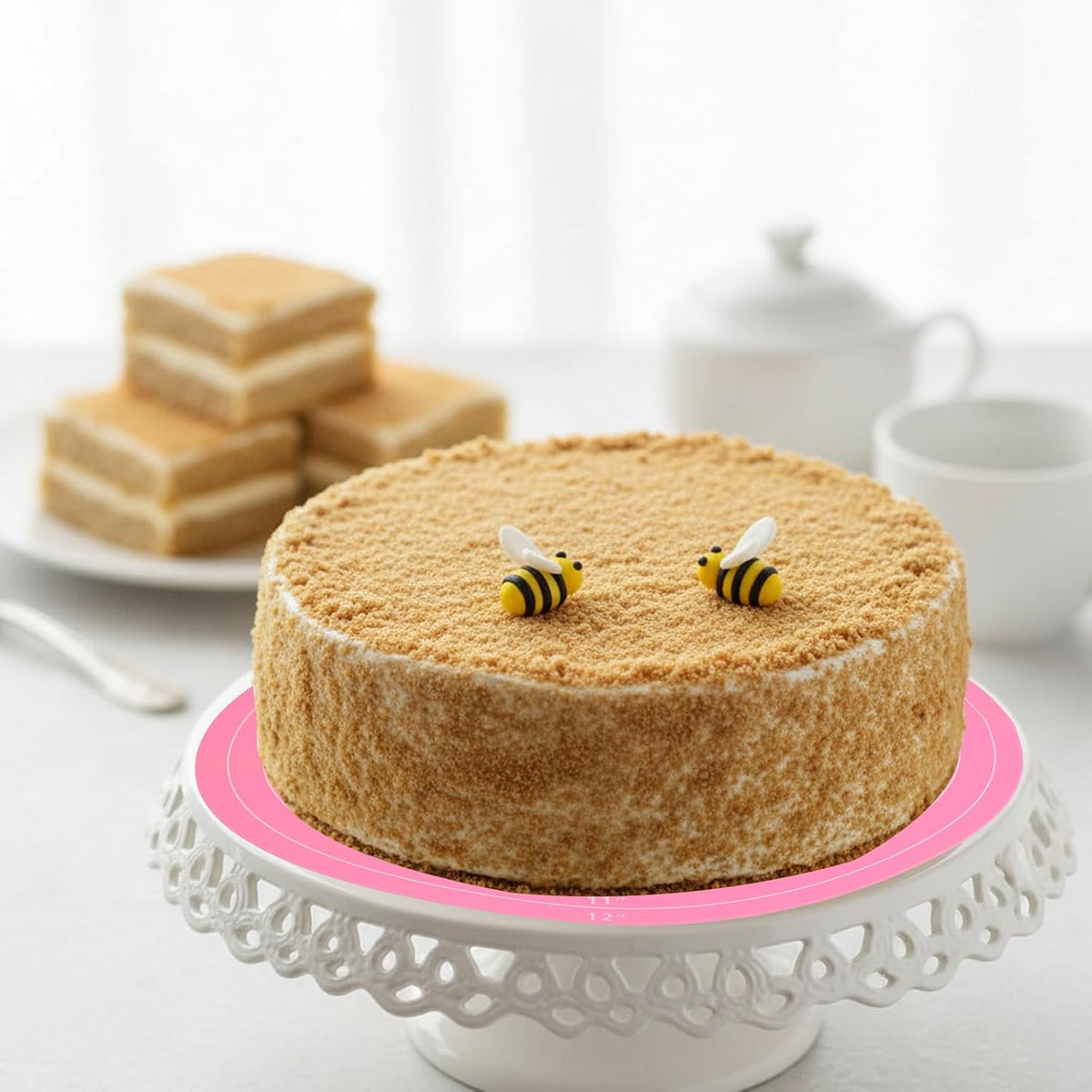 12 Inch Round Baking Mat 2PCS Silicone Cake Mat with Measurements