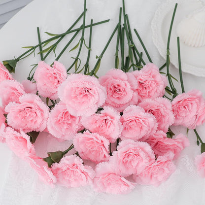 24Pcs Pink Silk Carnations Artificial Flowers with Stems, 11.4 in