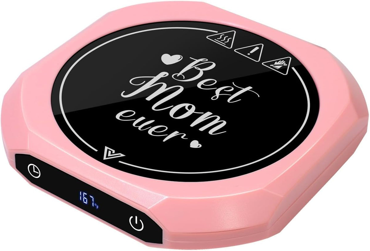 Coffee Mug Warmer with Timer for Desk, Auto Shut Off, Pink
