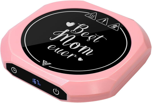Coffee Mug Warmer with Timer for Desk, Auto Shut Off, Pink