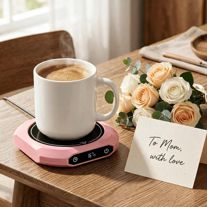 Coffee Mug Warmer with Timer for Desk, Auto Shut Off, Pink