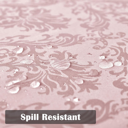 Pink Jacquard Damask Rectangular Tablecloth 60 x 102 Inch