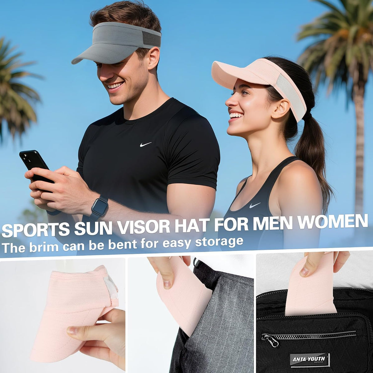 Sports Sun Visor Unisex Cooling Cap Lightweight Stretchy Packable