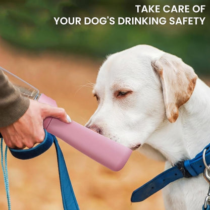 Portable Dog Water Bottle for Walking – 19oz / 12oz Foldable Pet Water Dispenser for Puppies, Medium & Large Dogs – Leak Proof Travel Water Bowl for Small Animals Dog Accessories(19OZ Pink)