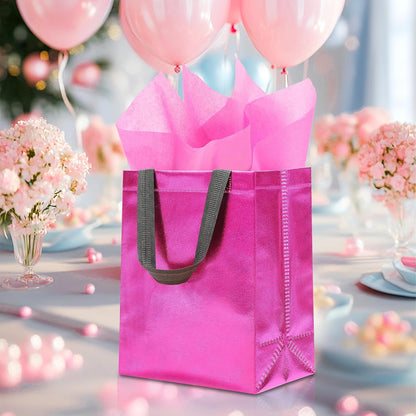 Magenta Gift Bags - 12pk - Reusable - With Inner Liner Paper
