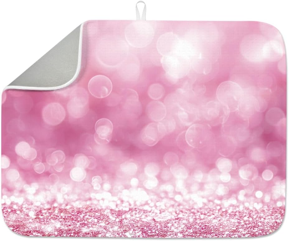 Dish Drying Mats Light Purple Absorbent Drying Mat Quick Dry Dish Drainer Mats for Kitchen Countertop Large Dish Mats for Faucet Sink Refrigerator