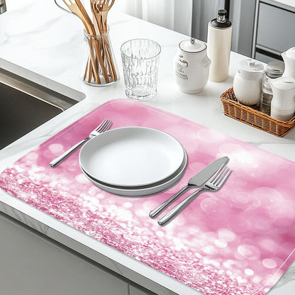Dish Drying Mats Light Purple Absorbent Drying Mat Quick Dry Dish Drainer Mats for Kitchen Countertop Large Dish Mats for Faucet Sink Refrigerator
