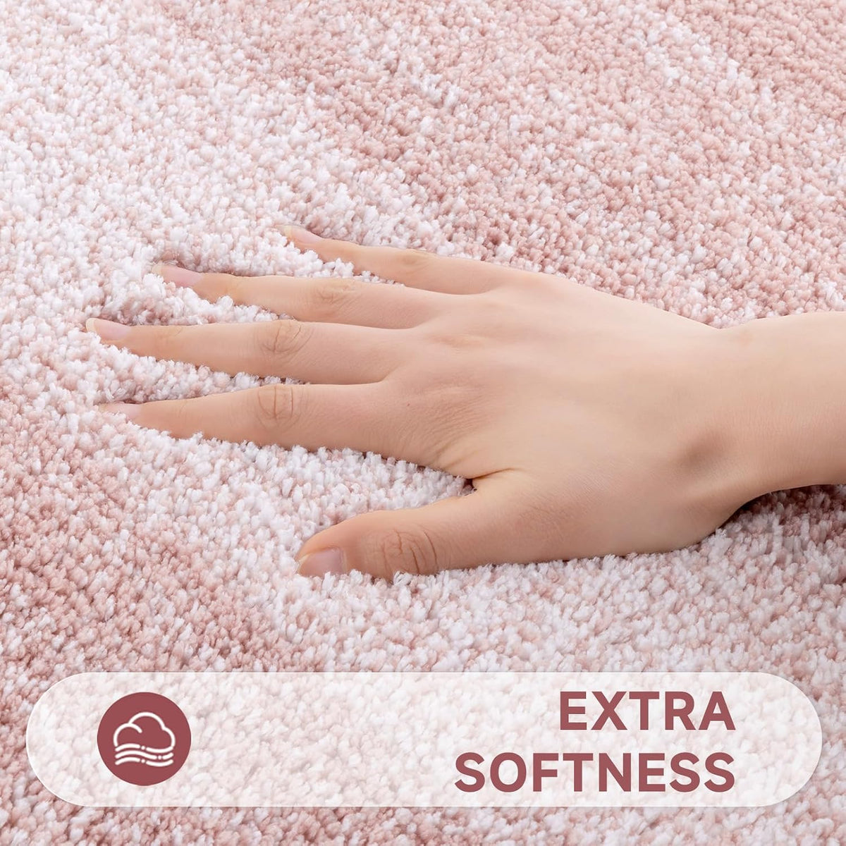 3 Piece Bathroom Rug Set, Microfiber Non Slip Bath Mats, Dusty Pink