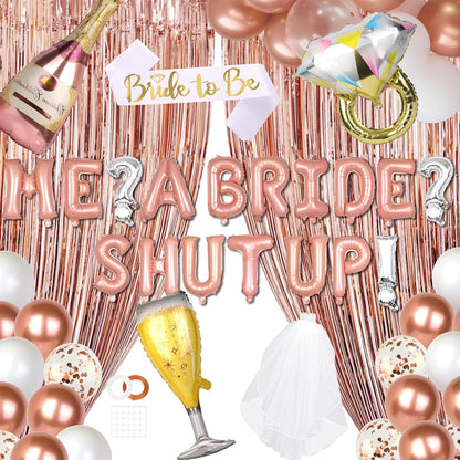 Princess Bachelorette Party Decorations, Me? A Bride? Shut Up! (Rose Gold)