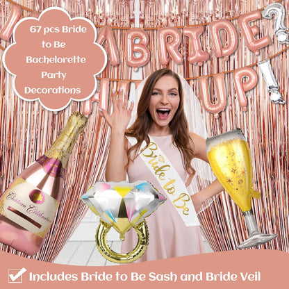 Princess Bachelorette Party Decorations, Me? A Bride? Shut Up! (Rose Gold)