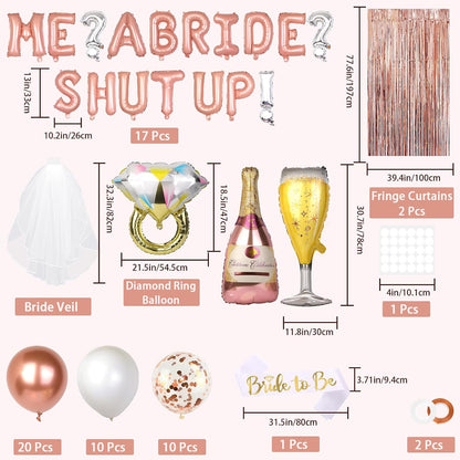 Princess Bachelorette Party Decorations, Me? A Bride? Shut Up! (Rose Gold)