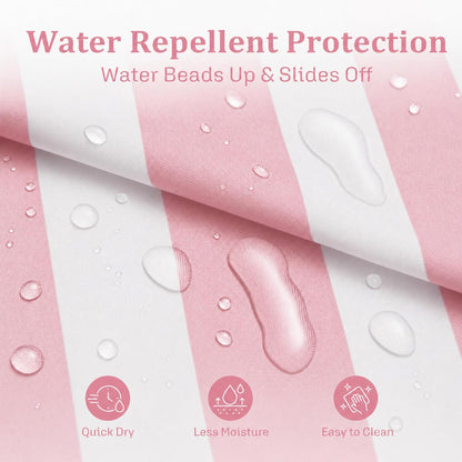 Vertical Striped Shower Curtain, Cute Retro Vintage Stripe Bathroom Shower Curtain, Waterproof Polyester Fabric Modern Bath Curtain for Bathroom 72x72 Inches Pink