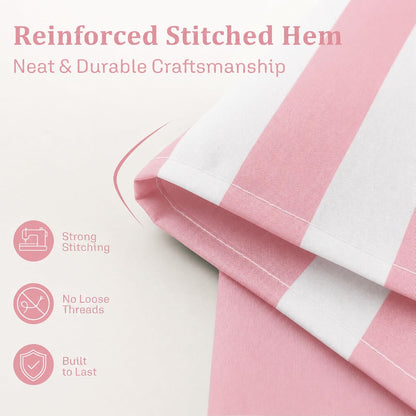 Vertical Striped Shower Curtain, Cute Retro Vintage Stripe Bathroom Shower Curtain, Waterproof Polyester Fabric Modern Bath Curtain for Bathroom 72x72 Inches Pink