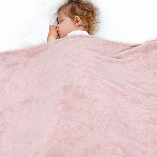 Baby Blanket Fleece Toddler Blankets for Boys and Girls, Soft Cozy Fluffy Small Baby Newborn Blankets for Crib, Stroller, Travel and Bed (Pink, 30x40 Inches)