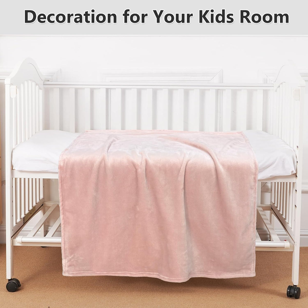Baby Blanket Fleece Toddler Blankets for Boys and Girls, Soft Cozy Fluffy Small Baby Newborn Blankets for Crib, Stroller, Travel and Bed (Pink, 30x40 Inches)