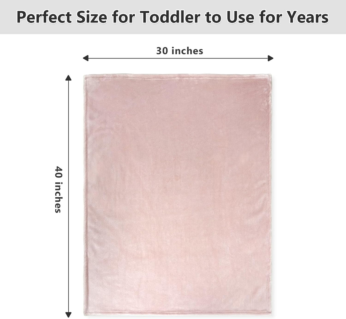 Baby Blanket Fleece Toddler Blankets for Boys and Girls, Soft Cozy Fluffy Small Baby Newborn Blankets for Crib, Stroller, Travel and Bed (Pink, 30x40 Inches)