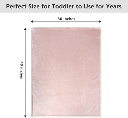 Baby Blanket Fleece Toddler Blankets for Boys and Girls, Soft Cozy Fluffy Small Baby Newborn Blankets for Crib, Stroller, Travel and Bed (Pink, 30x40 Inches)
